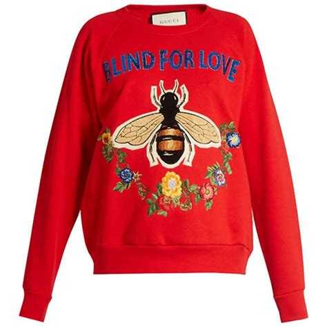 cotton sweatshirt with bee appliqué gucci|Gucci Bee and Floral.